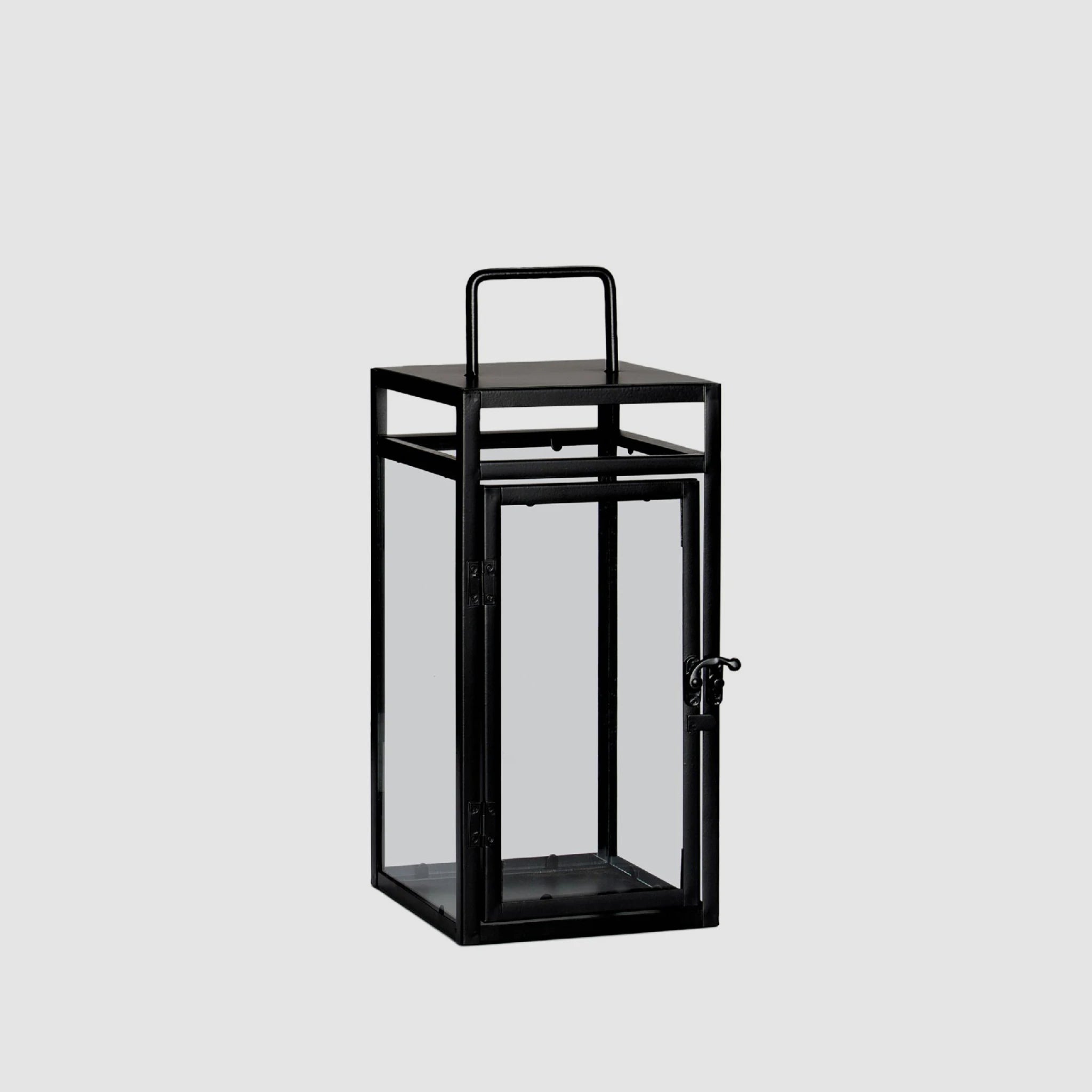 Industrial | Lanterna Porta-Velas em Metal Preto 35 cm