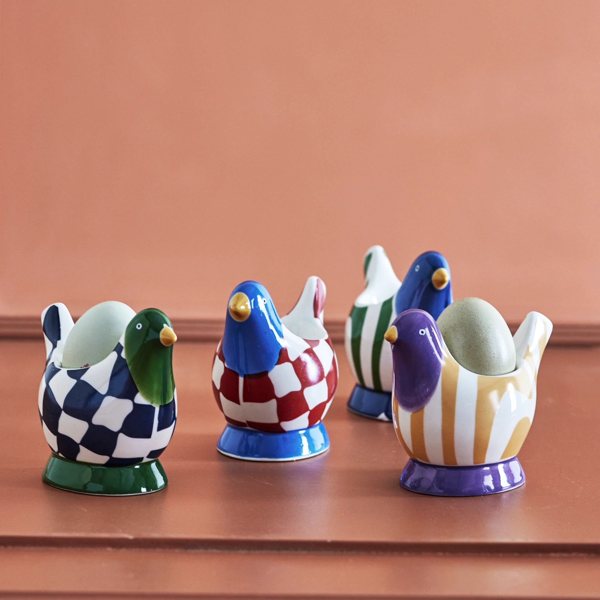 Birdy | Conjunto de 4 Suportes para Ovos em Grés