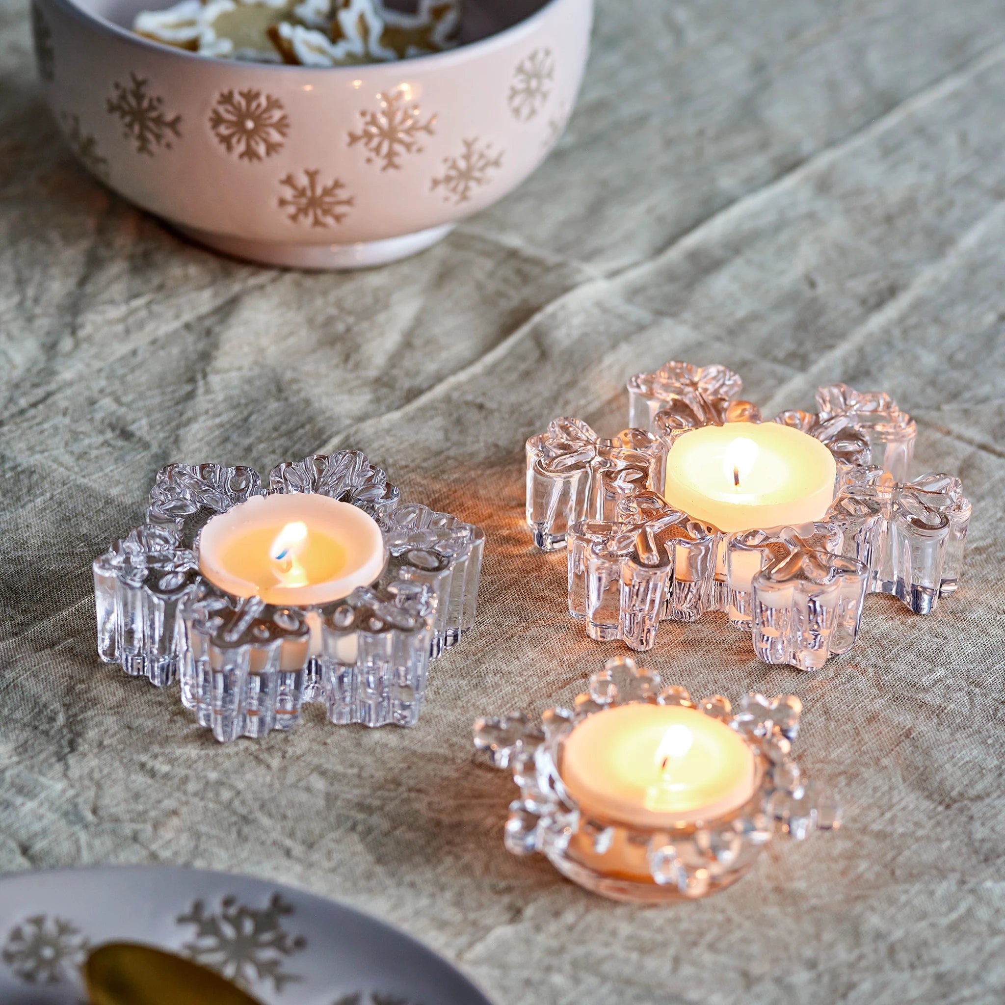 Dania | Conjunto de 3 Porta-Velas em Vidro