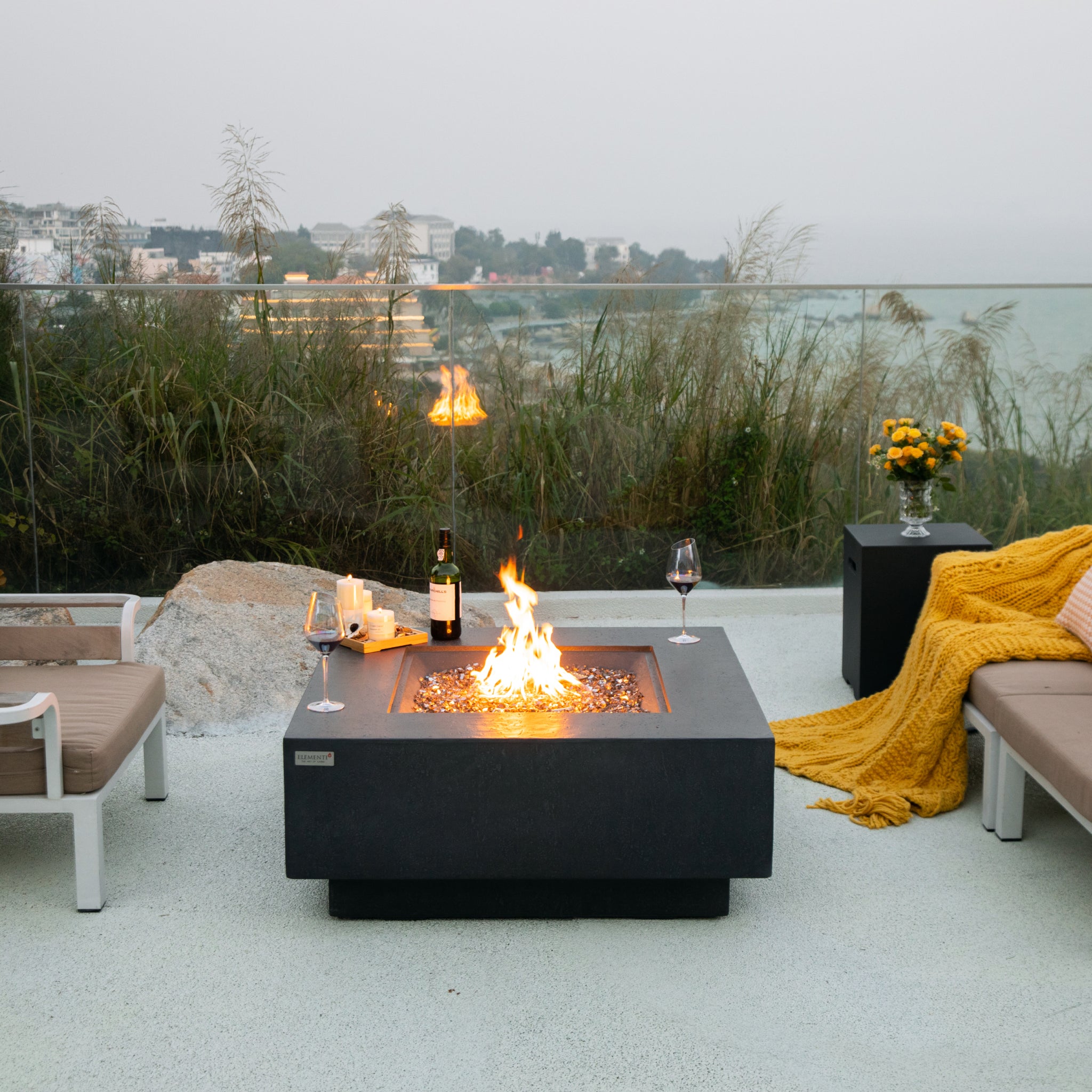 Bergen | Gas Fire Pit Table for Outdoors