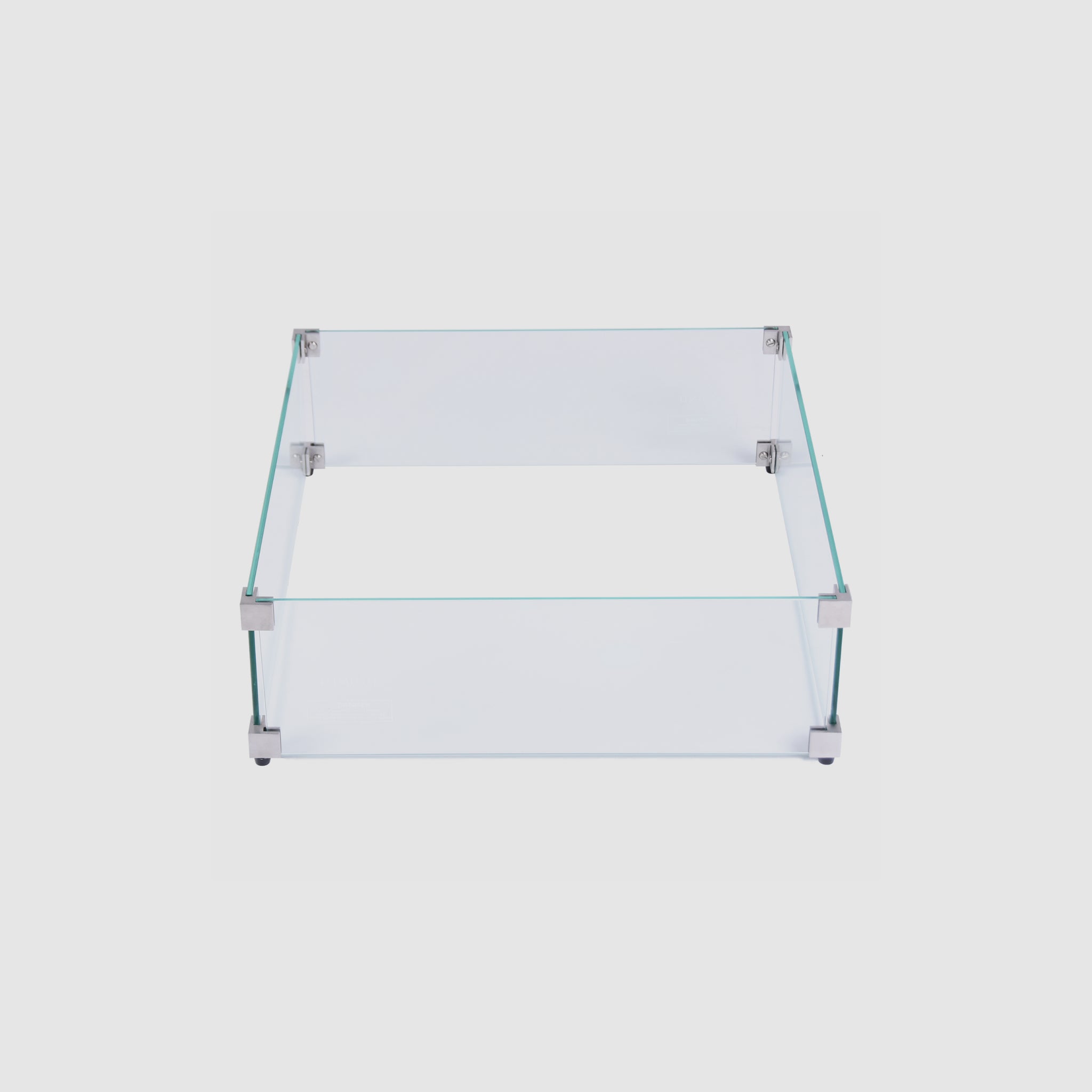 Small Square Glass Fireplace Frame