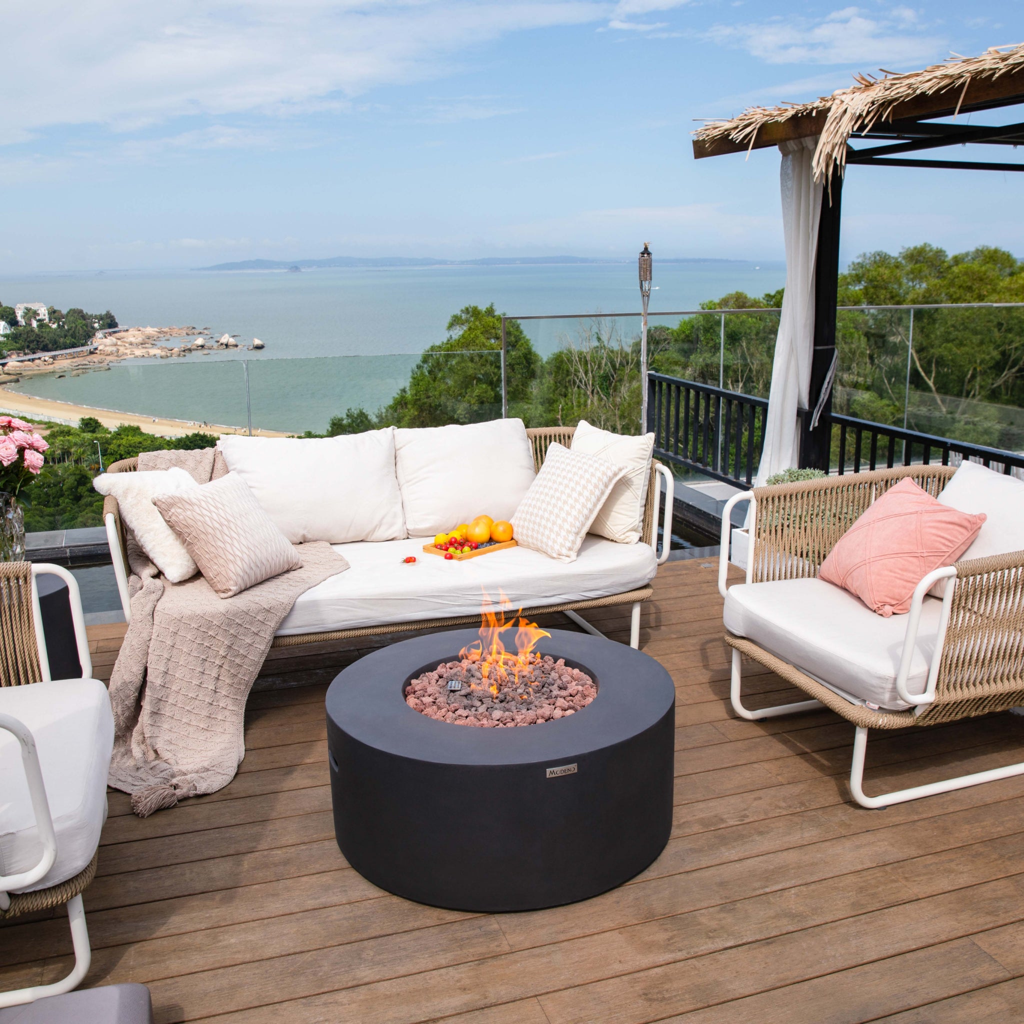 Venice | Round Fire Pit Table for Outdoor Patios