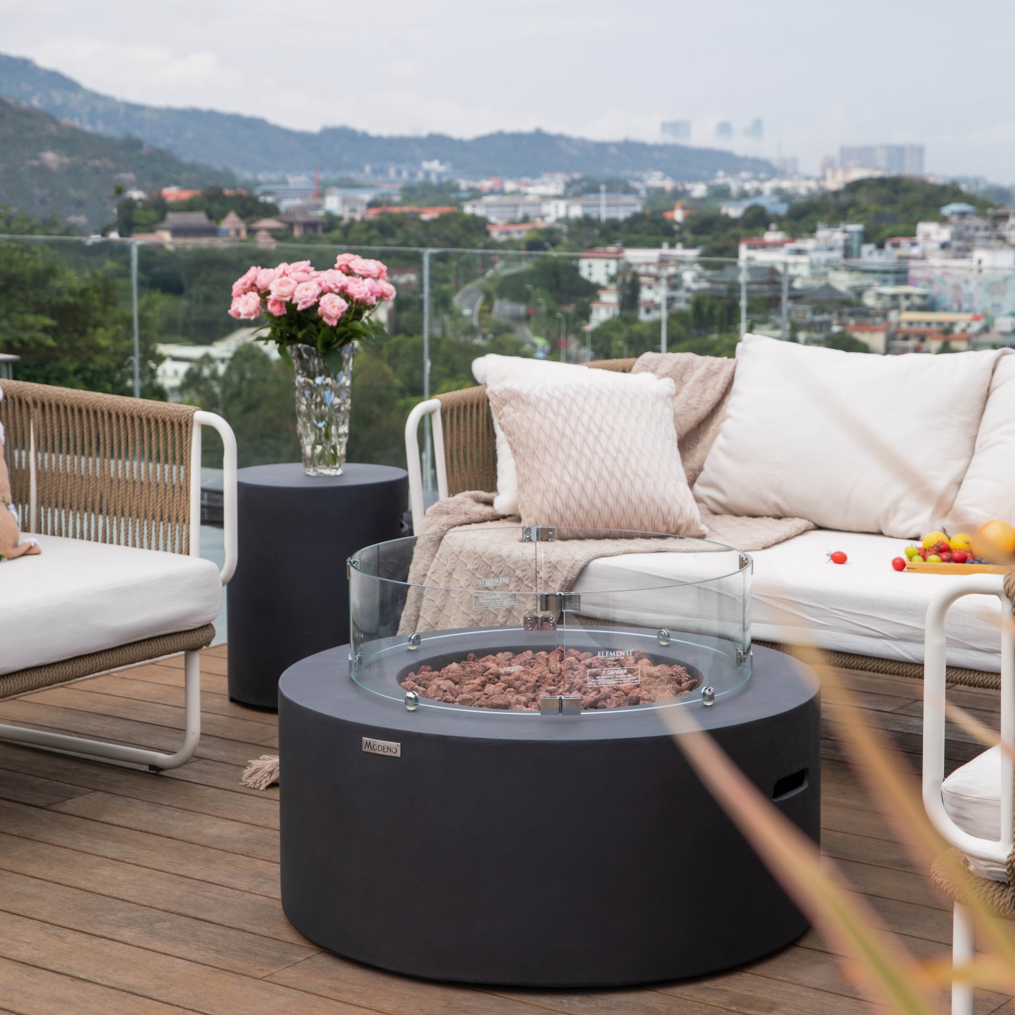 Venice | Round Fire Pit Table for Outdoor Patios