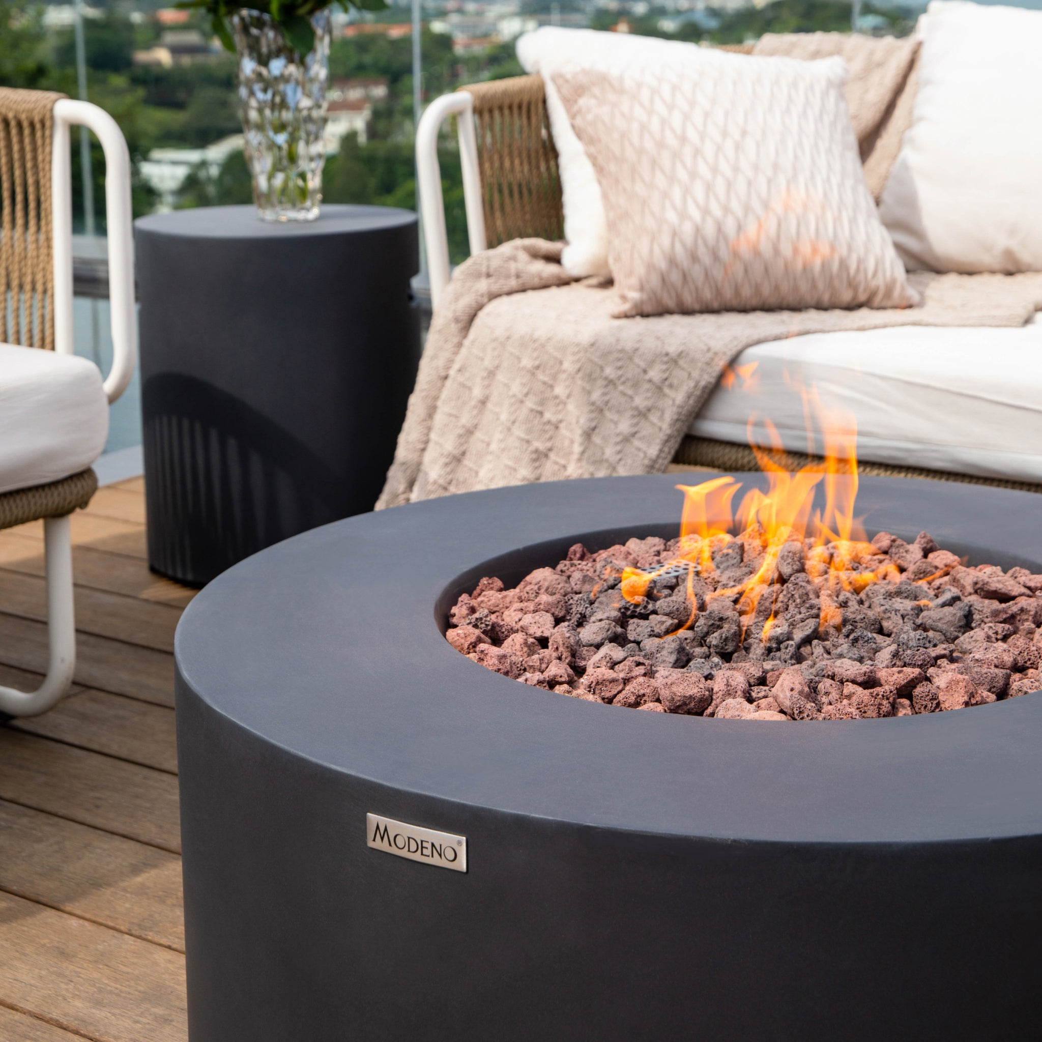 Venice | Round Fire Pit Table for Outdoor Patios