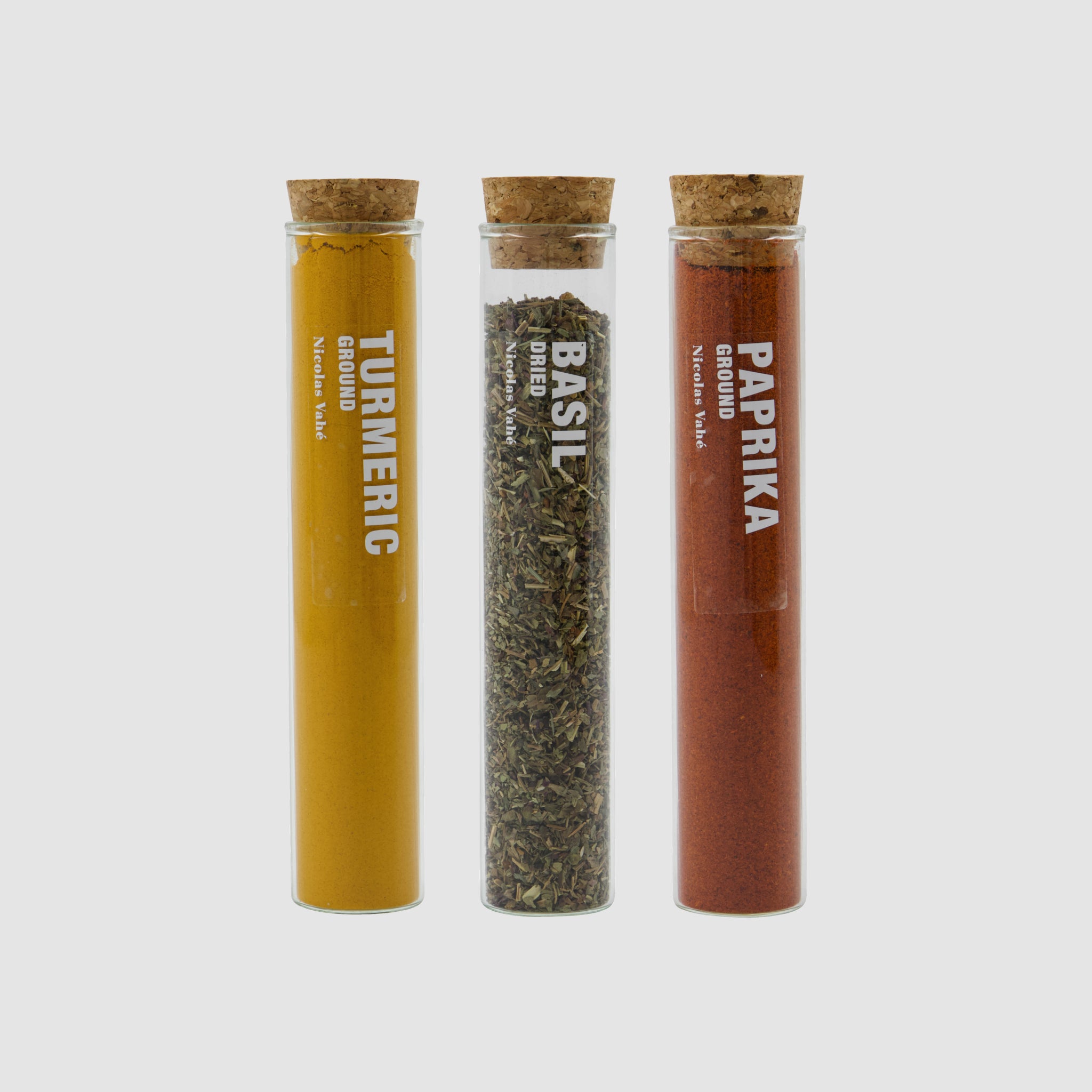 Conjunto de Especiarias Manjericão, Paprika Picante e Curcuma | 110 g