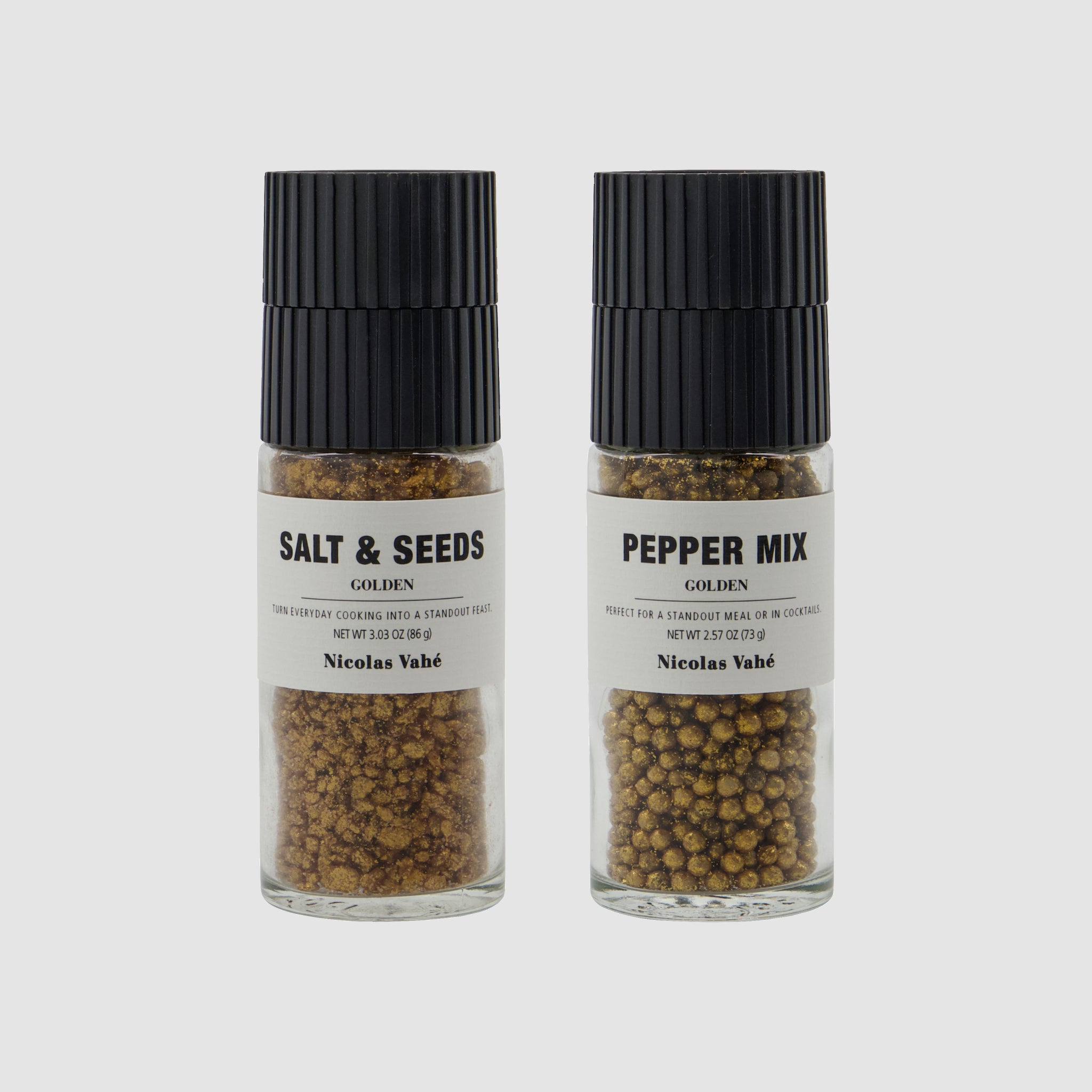 Golden | Conjunto de Sal com Sementes e Pimenta