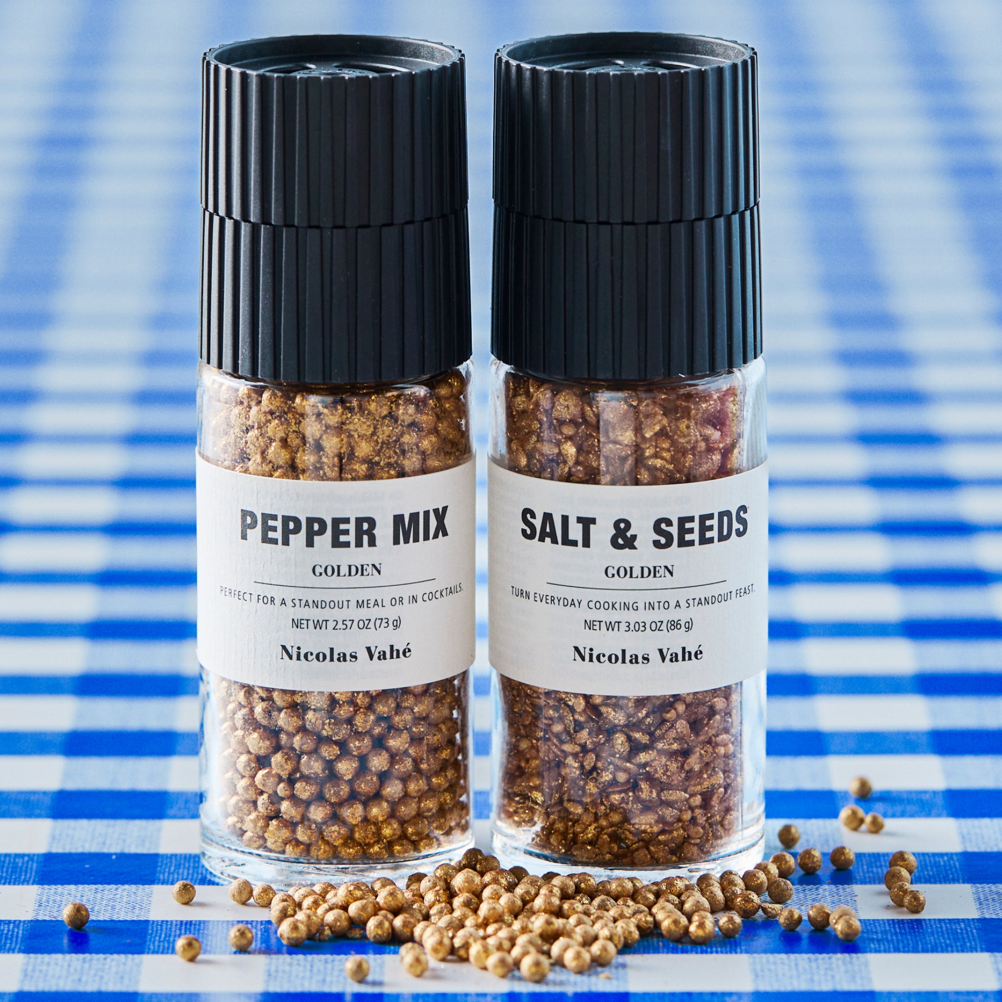 Golden | Conjunto de Sal com Sementes e Pimenta