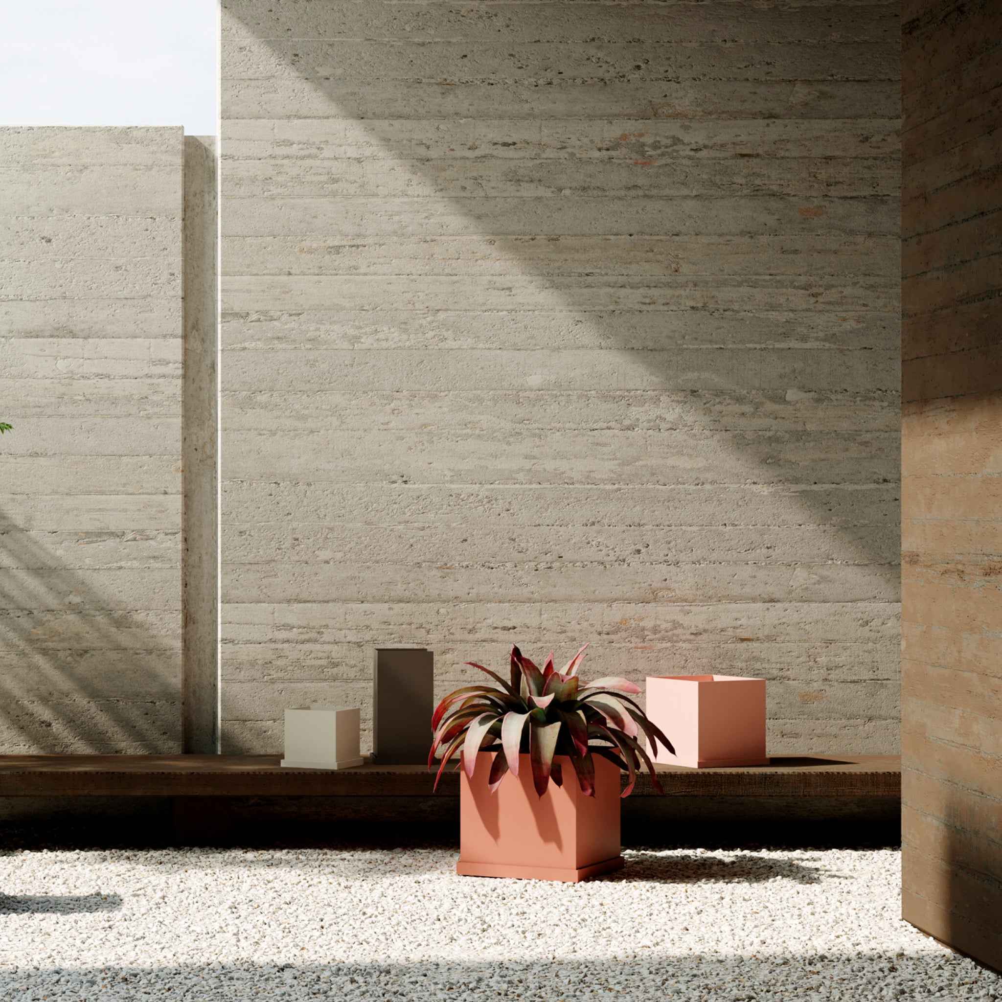 Oi Pots | Low Square Aluminum Planter