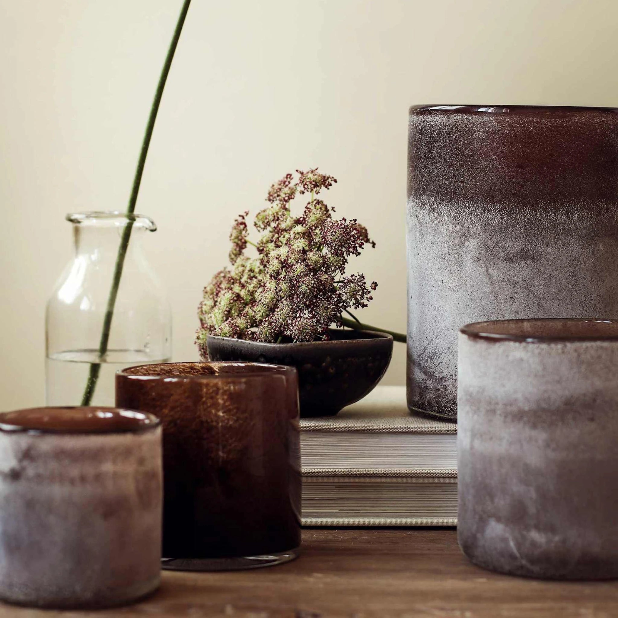 Frost | Porta-Velas em Vidro Soprado Small Brown